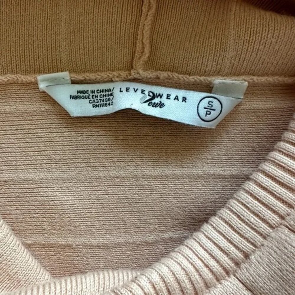 Verve Ellipse Levelwear High Mock Neck Collar Knit Ribbed Sweater Peach Size S - Picture 3 of 8